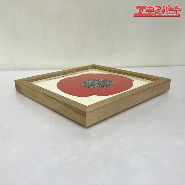 山口一郎　フレーム　美品 山口一郎 Hana-face red 赤 22cm×22cm 額 インテリア アンティーク
