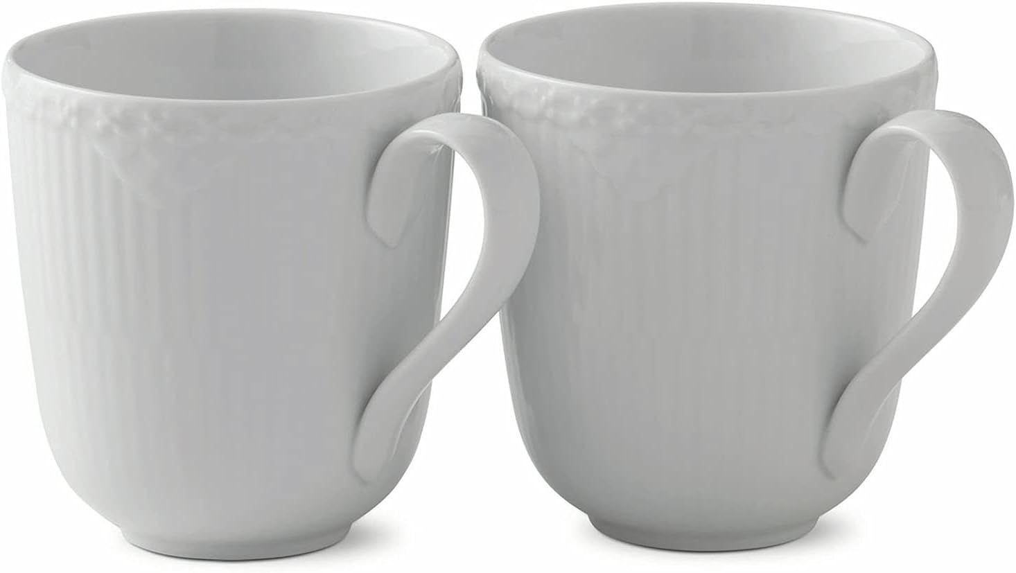 【正規輸入品】ロイヤルコペンハーゲン ホワイトフルーテッド ハーフレース ペア マグカップ 280ml 結婚祝い プレゼント 1020518