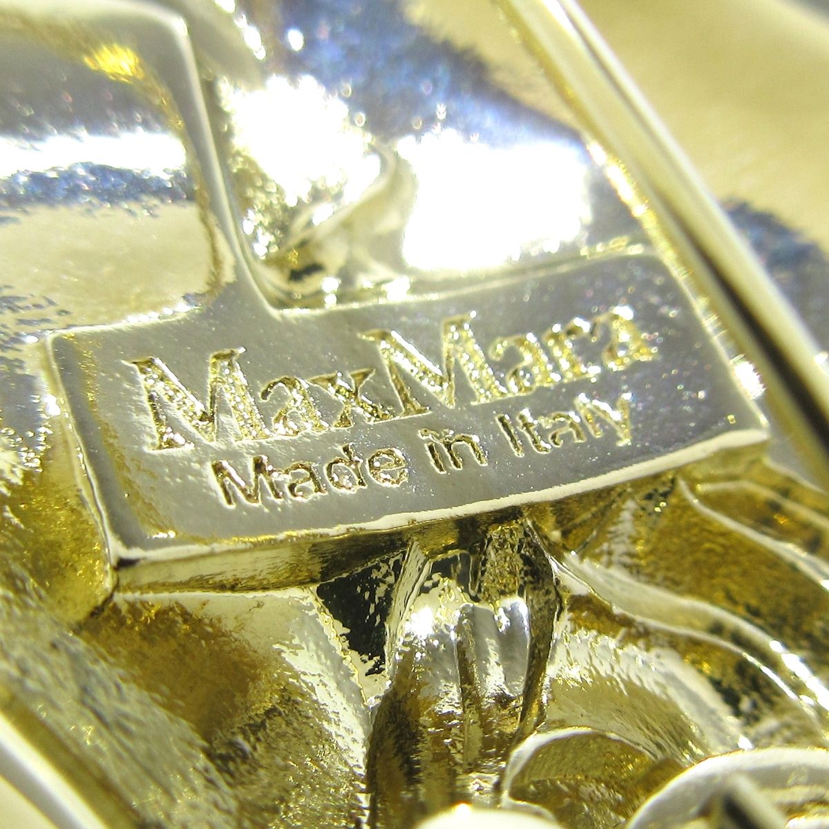 Max Mara(マックスマーラ) ブローチ - ゴールド×クリア