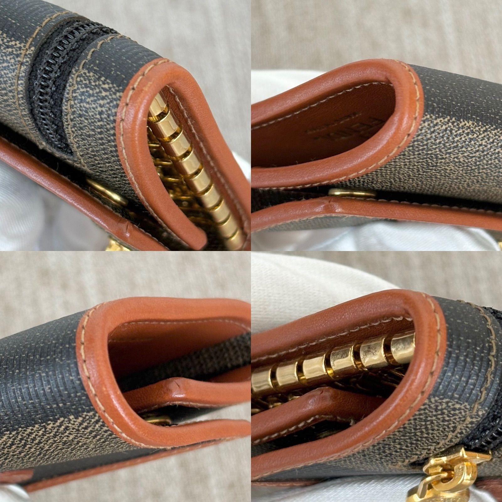 極美品】FENDI フェンディ ペカン柄 PVCxレザー8連キーケース 鍵