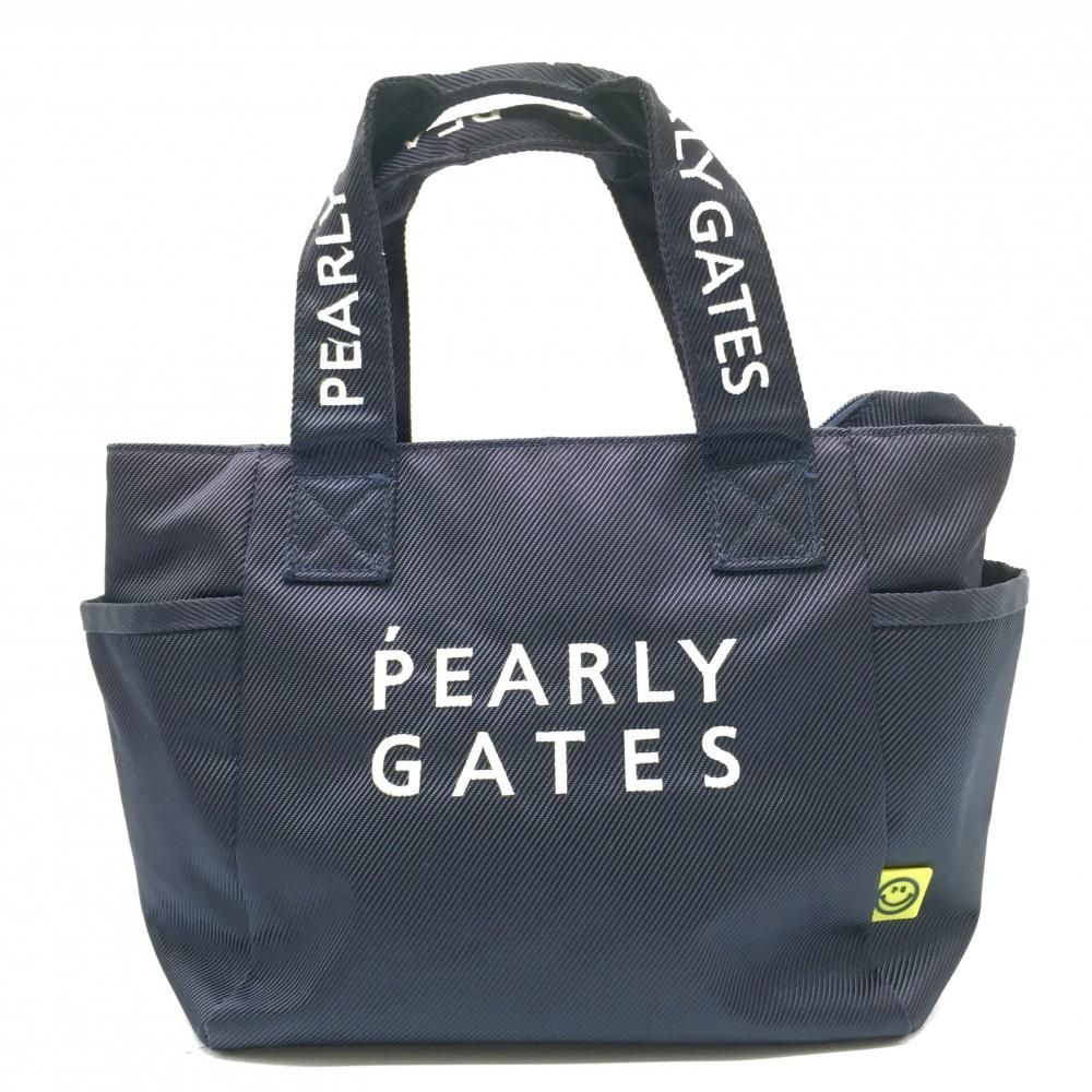 パーリーゲイツ カートバッグ ネイビー×白 ニコちゃん スマイル 内外サイドポケット付 ゴルフ PEARLY GATES