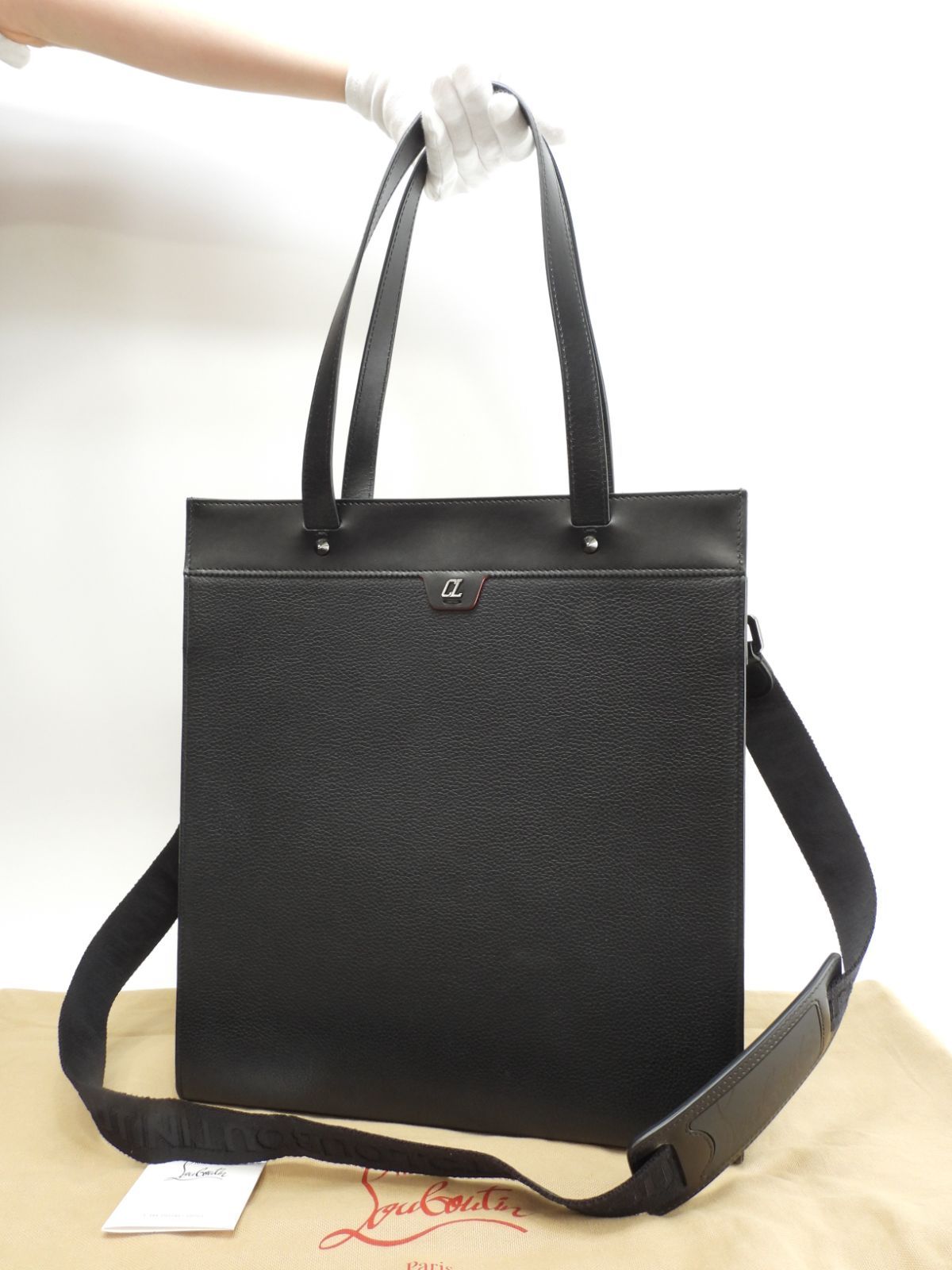 ⭐️ 新型 極美品 ルブタン Ruistote トートバッグ ショルダー ブラック クリスチャンルブタン トートバッグ Ruistote レザー黒 s付