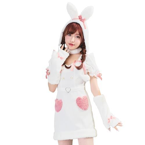 Color ピュアリーバニー クリアストーン フラッフィープペ コスプレ ハロウィン ピュアリーバニー レディース ホワイト