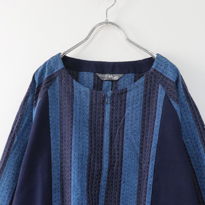 新品 未使用 国武織物 絣の館 かすりのやかた インディゴ染 ジップ  