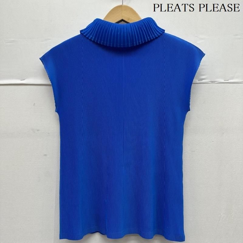 プリーツプリーズ ボトルネック カットソー グリーン系 3【美品】【中古】 PLEATS PLEASE ISSEY MIYAKE(プリーツプリーズイッセイミヤケ
