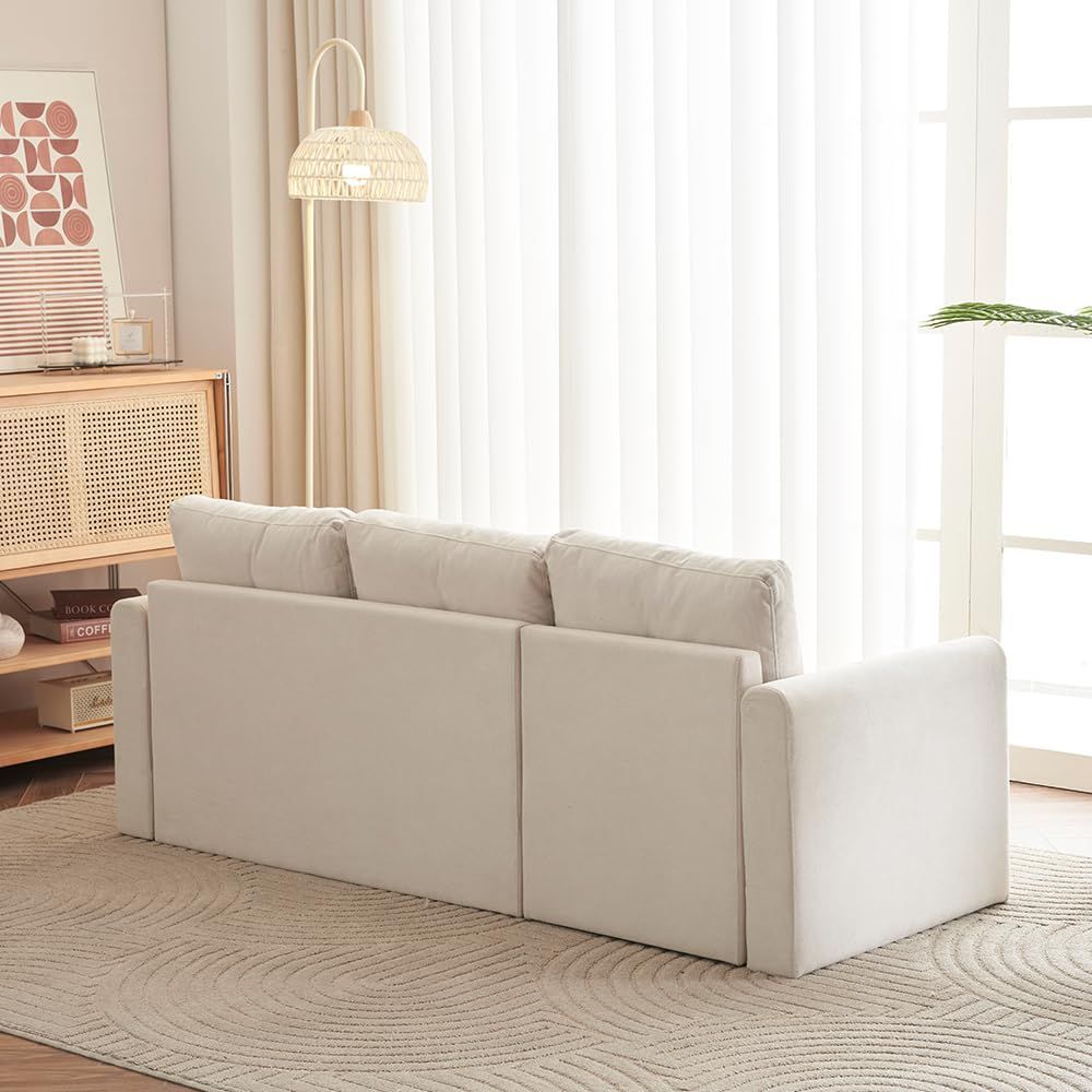 ベージュファブリック3人掛けソファ ベージュファブリック3人掛けソファ