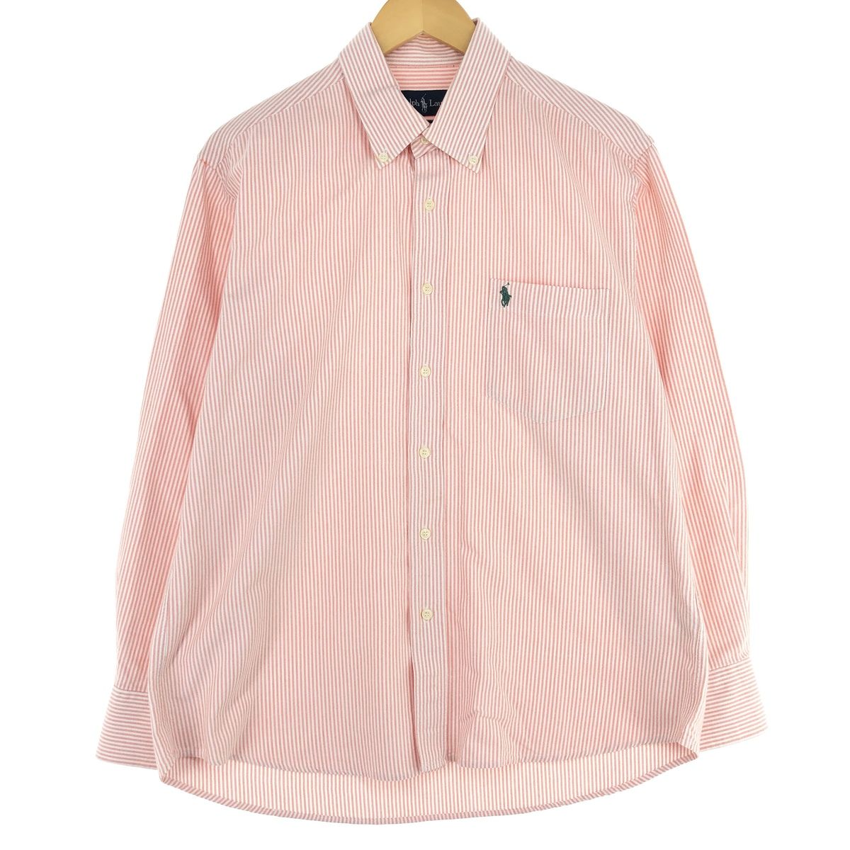 古着 ラルフローレン Ralph Lauren CUSTOM FIT 長袖 ボタンダウンストライプシャツ メンズXL/eaa440400