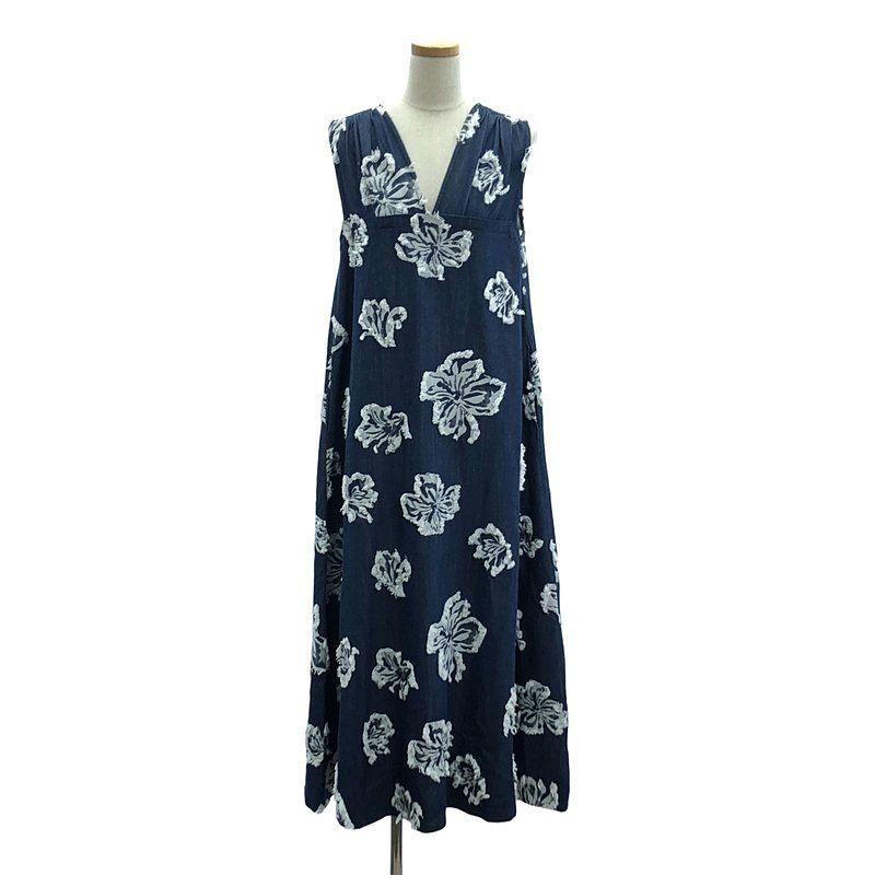 AMERI / アメリ | FLOWER CUT JACQUARD DENIM DRESS デニム ワンピース