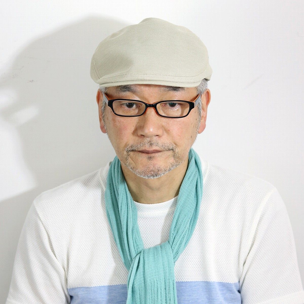 ザ森東 Logo Original Jacquard Knit ベージュ XL