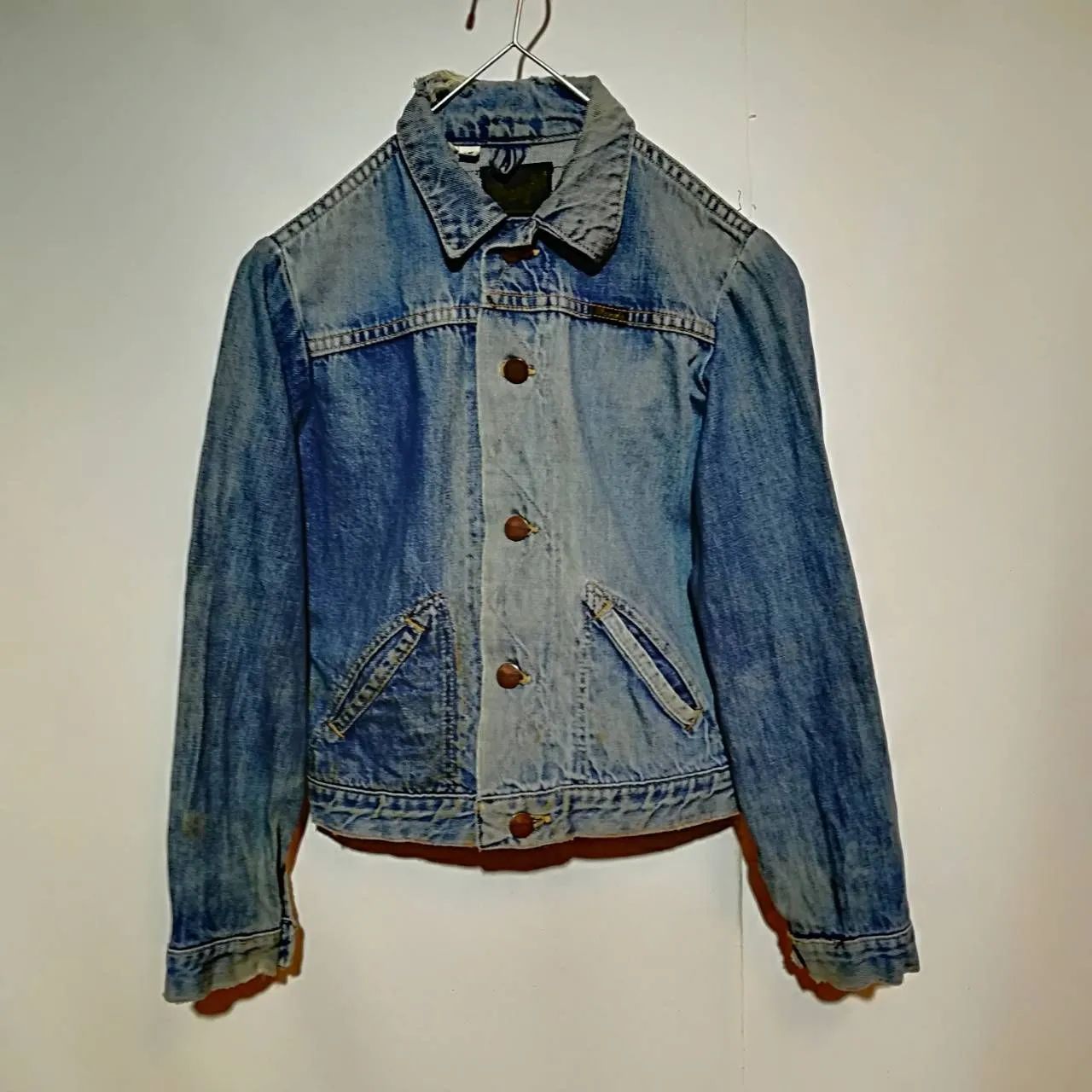 2/5値下げしました Wrangler ラングラー デニムジャケット インディゴ USA製 古着 ユース WN0132
