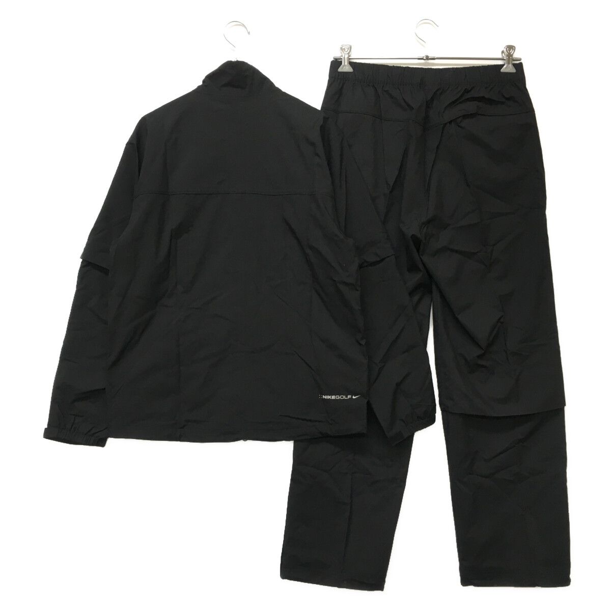 新品未使用 ナイキレインウェア size(L) BLACK 中古 メンズ ナイキ NIKE レインウエア L 黒 ブラック 2WAY 上下