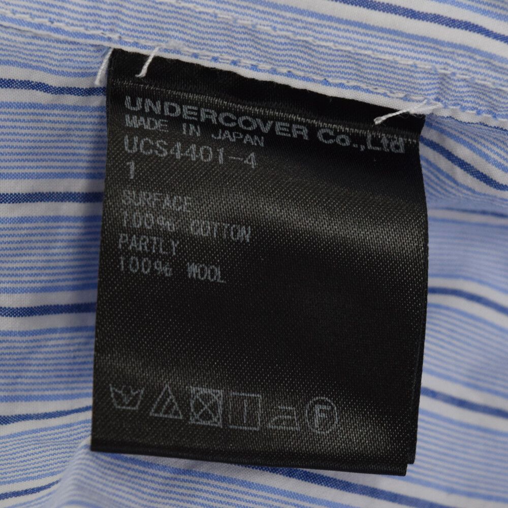 UNDERCOVER (アンダーカバー) 17SS 縮絨ストライプ柄長袖シャツ ブルー