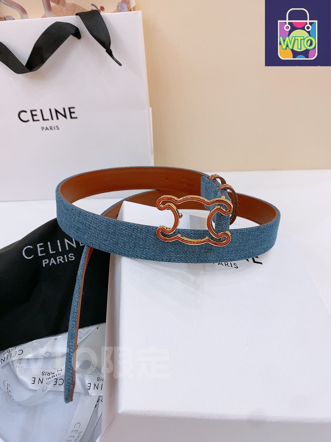 今日WTO】Celine セリーヌ 24 中号 デニムベルト-1-XZ69 - メルカリ
