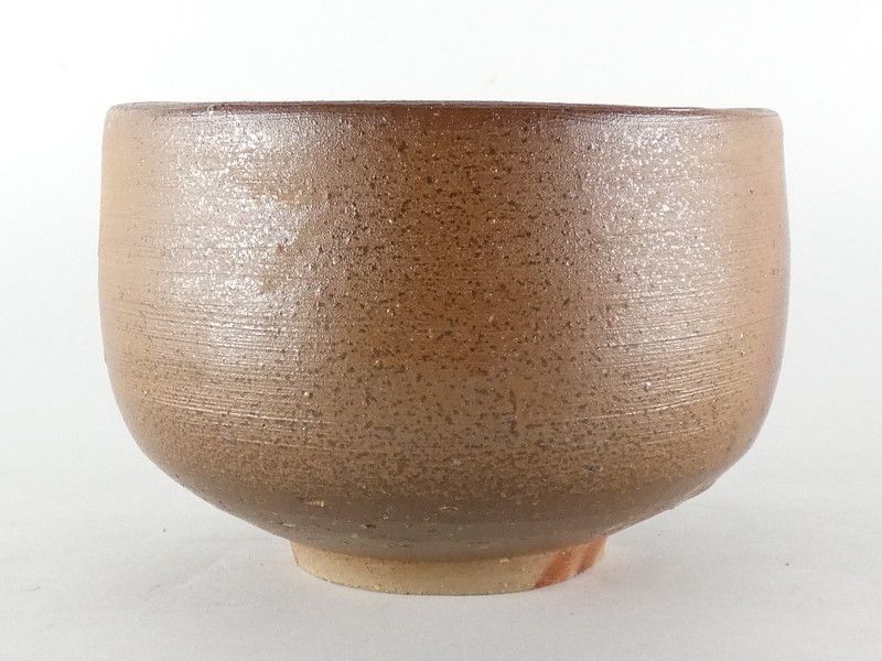 清宮】柴岡紘一「備前 茶碗」共箱 高さ 約8cm 幅 約11.5cm