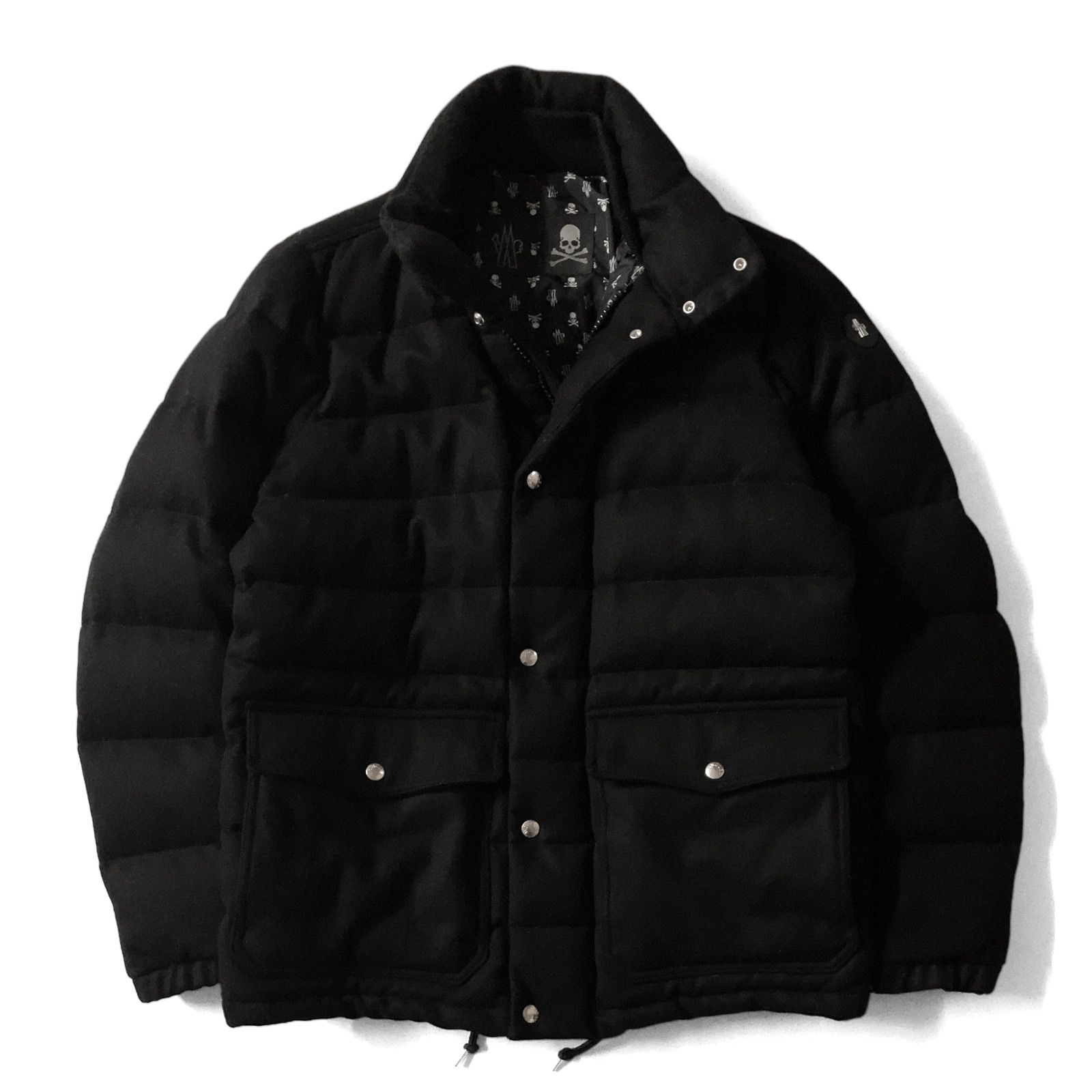 【美品】13AW 国内正規 阪急メンズ館限定 MONCLER モンクレール × mastermind マスターマインド AMBROISE  GIUBBOTTO AMBROISE JACKET ダウンジャケット カシミヤ混 2 黒 ブラック