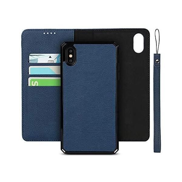 iPhone XS カバー アイフォンXS ケース 牛革レザー iphone Xスマホケース (2in1ライチ紋本革 02-iPhone )