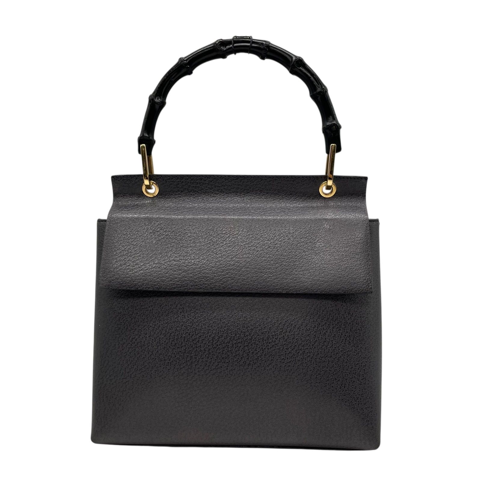 美品 GUCCI グッチ バンブー ハンドバッグ レザー 本革 ブラック 黒 