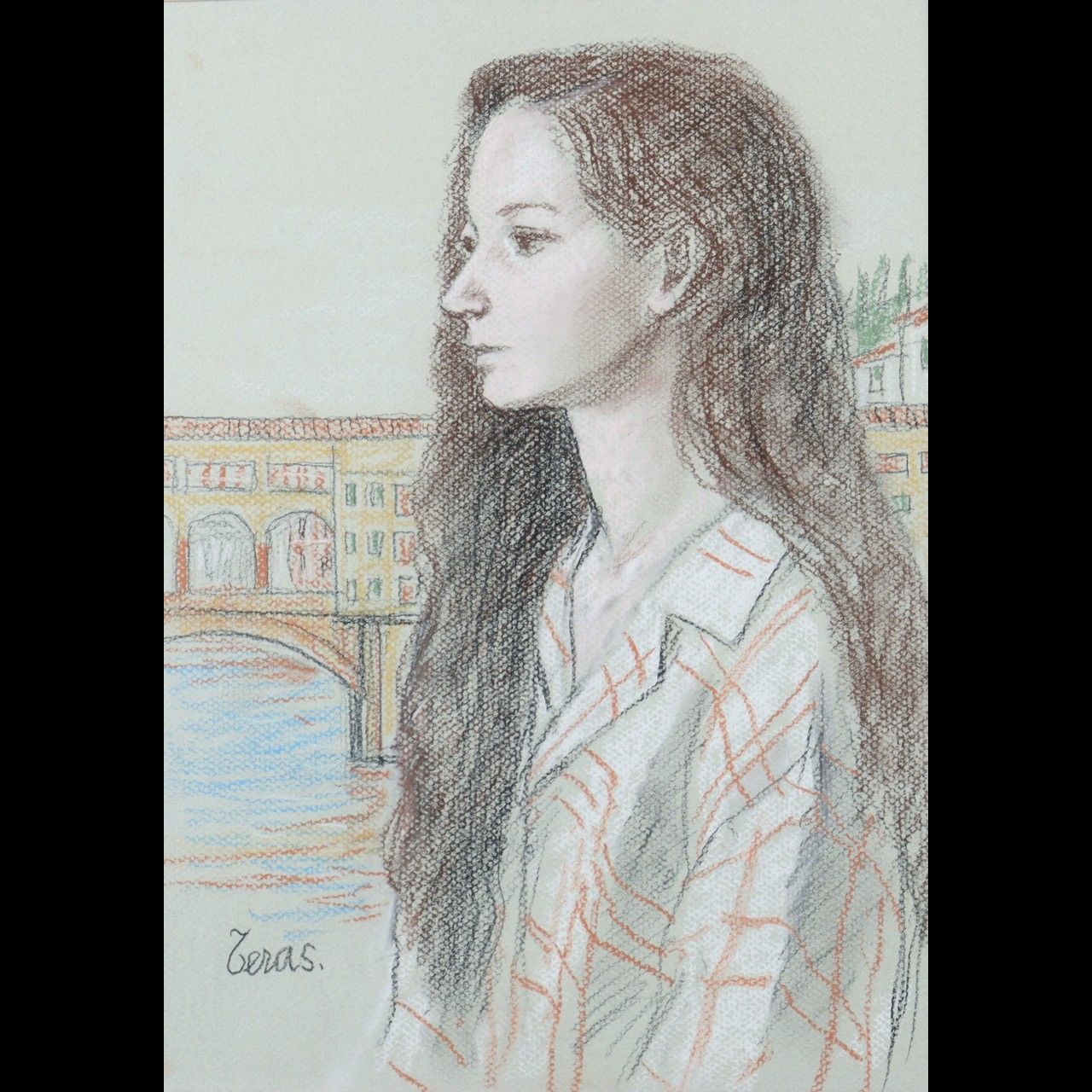 寺島龍一 「人物画」 肉筆パステル画5号 古美術 楾 P45-S - メルカリ