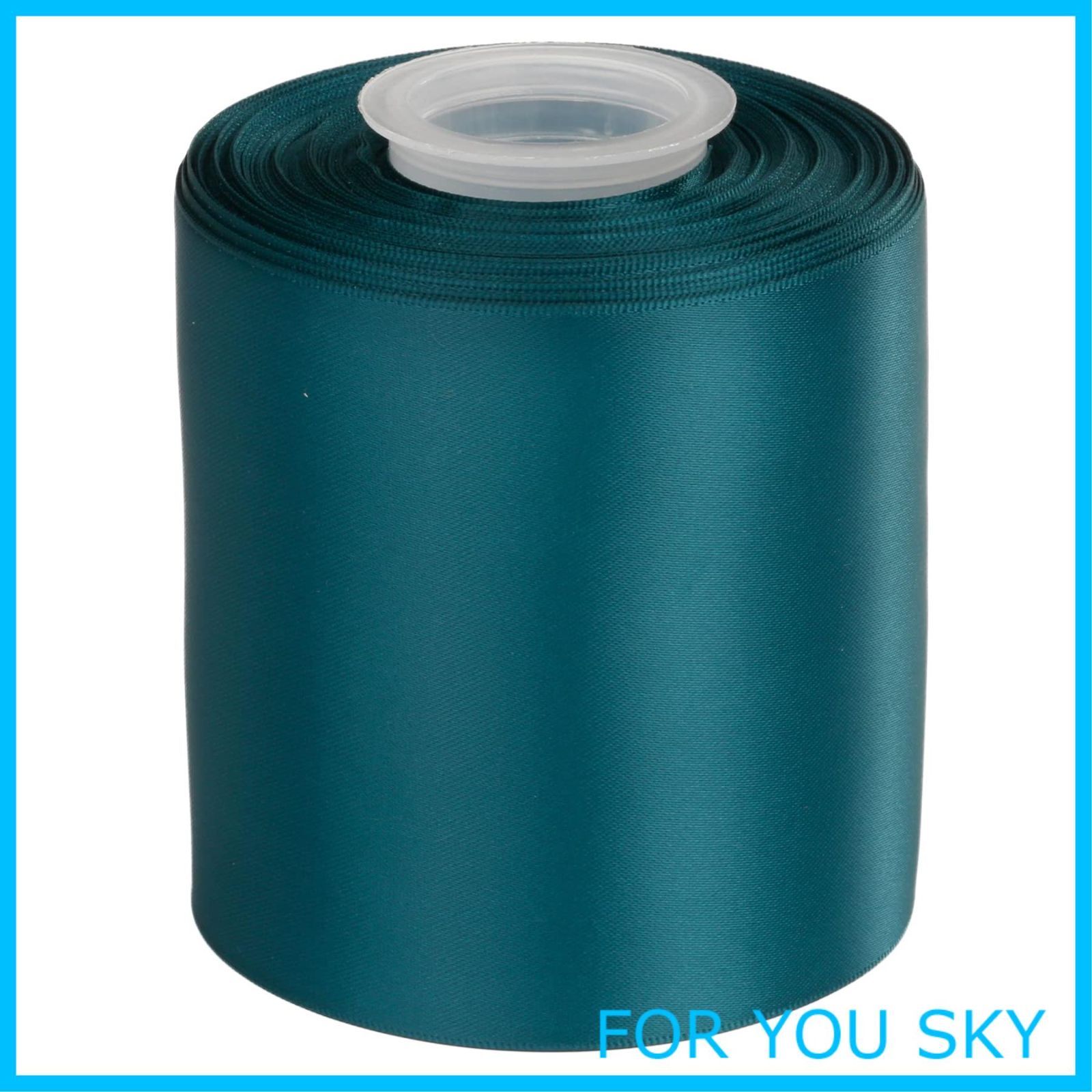 【人気商品】【Ribbonitlux】横長100mm シルキー両面サテンリボン 縦長22m # ブルーティール