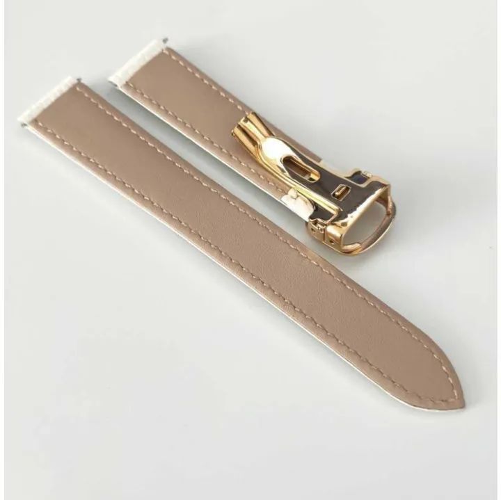 17mm 腕時計 社外品 レザーベルト ホワイト 白 シボ バックル付属