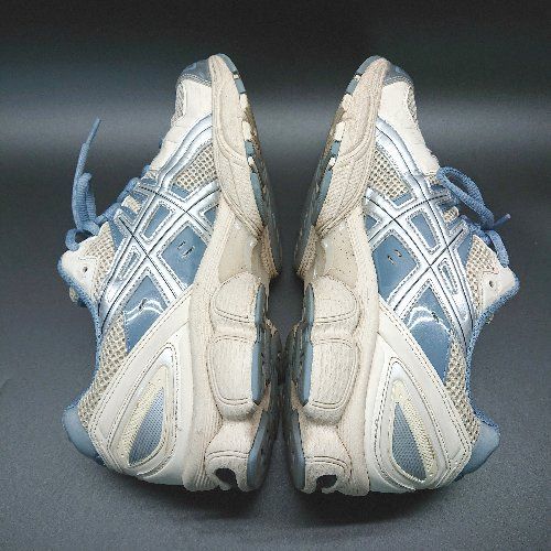 ◇ ASICS アシックス GEL-NIMBUS 9 1201A801 メッシュ ブランドロゴ スニーカー サイズ25.5 ホワイト ブルー メンズ E 1309040004542