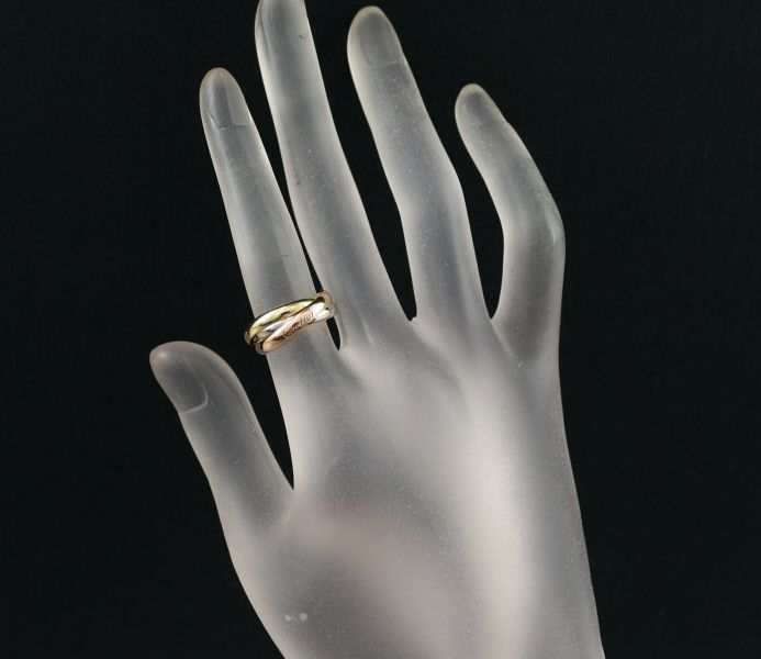 カルティエ トリニティリング スリーカラー SM 53号 K18YG/WG/PG  