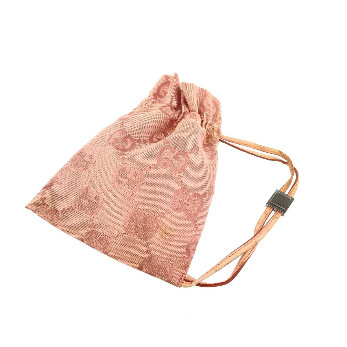 GUCCI グッチ 巾着ポーチ 039 1047 ピンクベージュ レディース GG柄