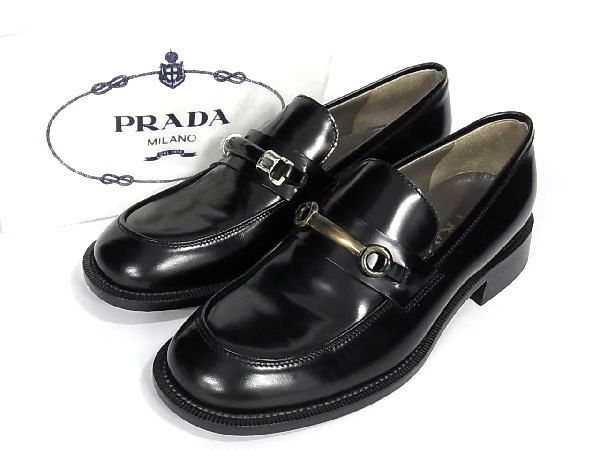 □新品同様□ PRADA プラダ レザー ローファー 表記サイズ 36 1/2 (約