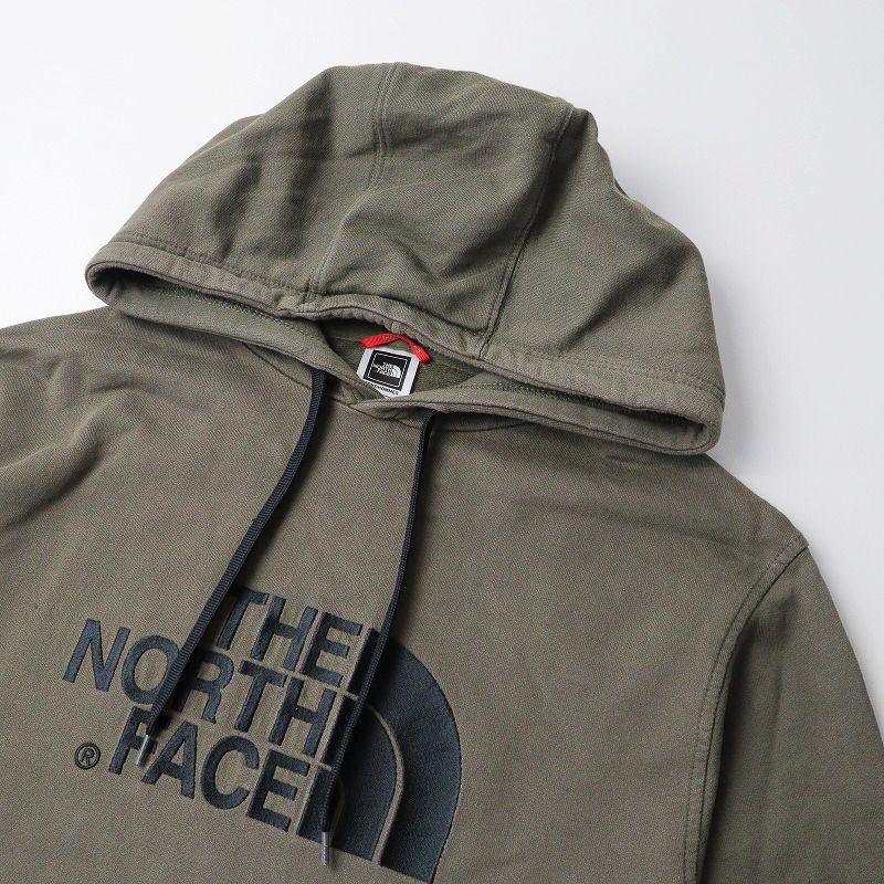 メンズ ザノースフェイス THE NORTH FACE DREW PEAK PULLOVER HOODIE ロゴ刺繍パーカー M/カーキ【2400013716505】