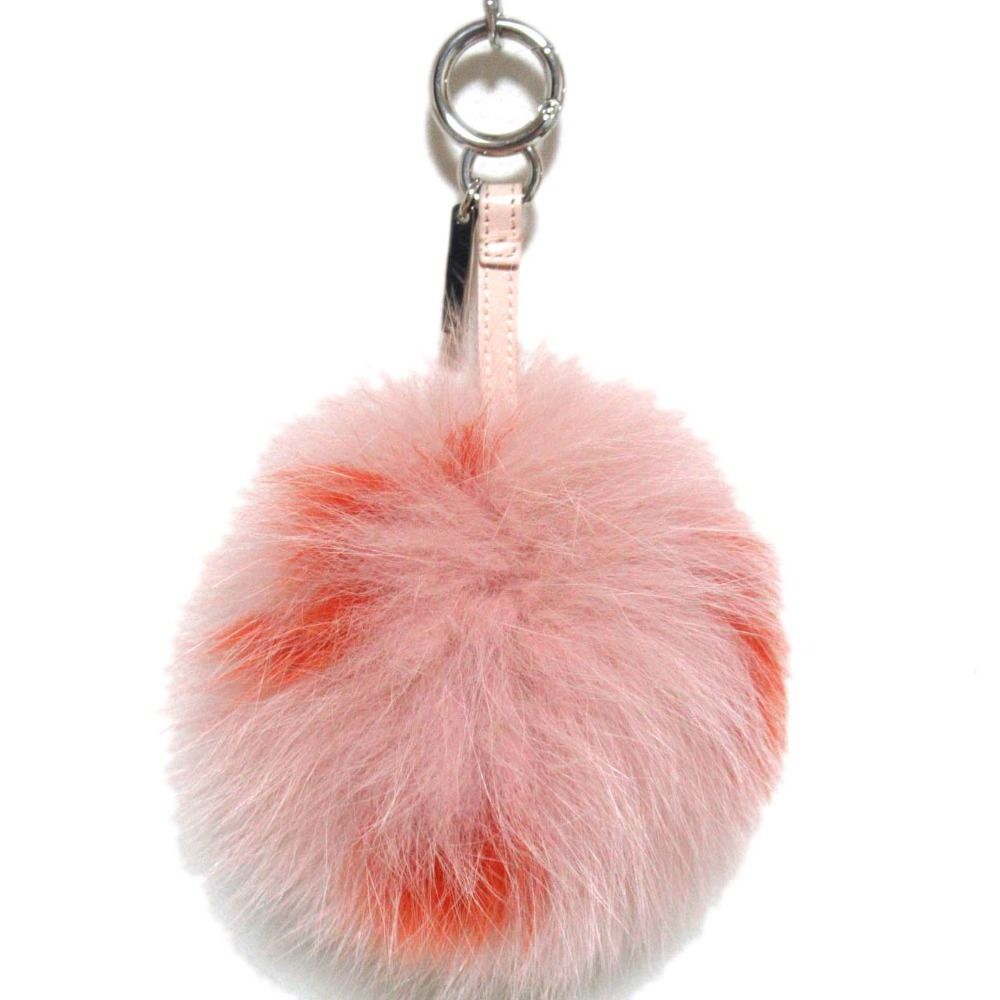 品質保証 ！ FENDI フェンディ ファー ポンポン チャーム ピンク系 レディース 古着 ２日間限定