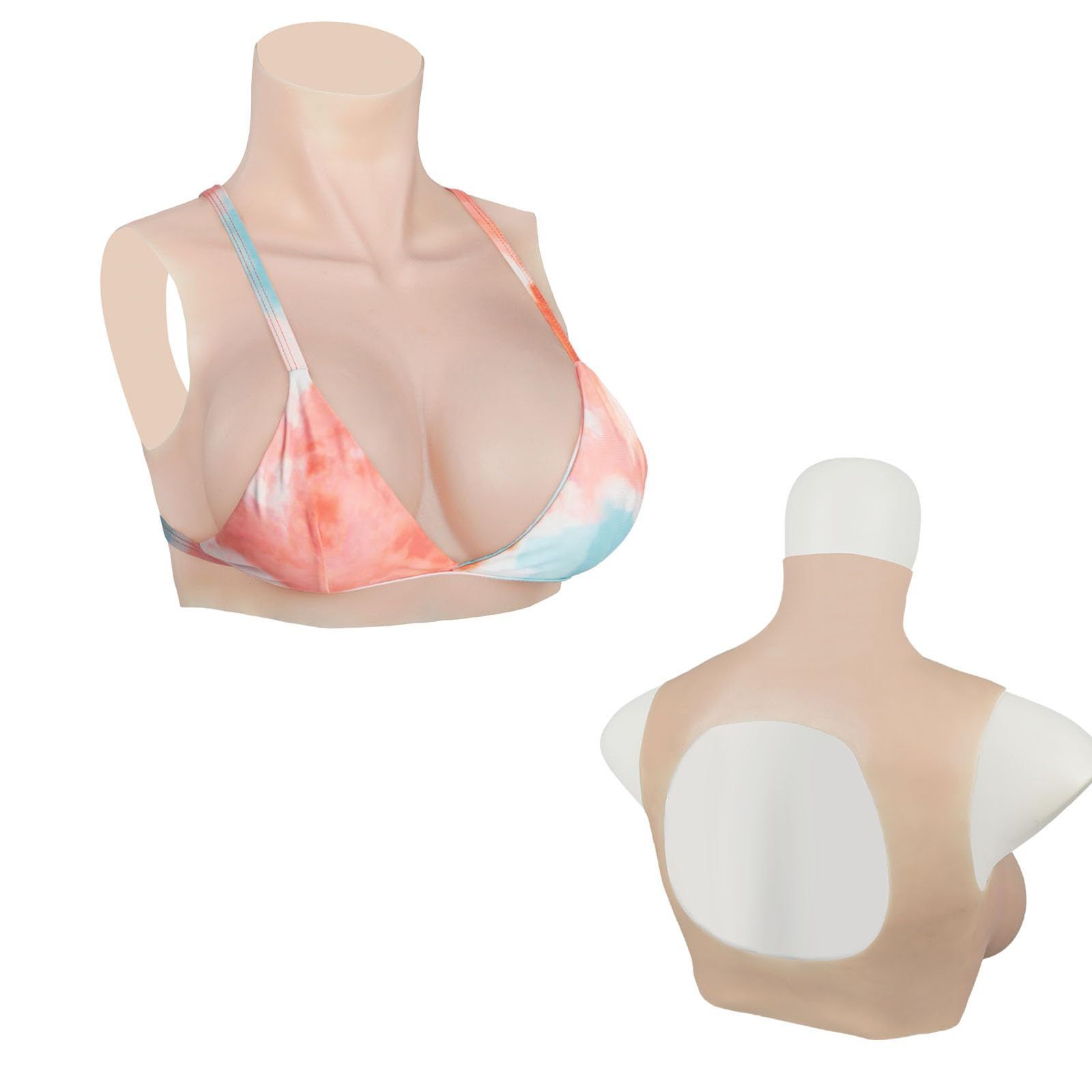 新品 KUMIHO シリコンバスト 女装バスト 人工乳房 偽胸 偽乳 バックレス ハイネック 排気 薄型 偽娘 男の娘 コスプレ 女装 仮装 変装  軽量版 真綿充填 (肌色 A～Bカップ) - メルカリ