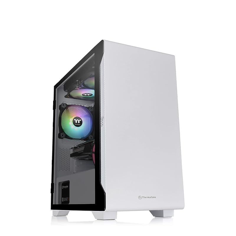 Thermaltake S100 TG Snow Edition 強化ガラス ミニタワーPCケース ホワイト スイングドアパネル採用 CA-1Q9-00S6WN-00 CS7886