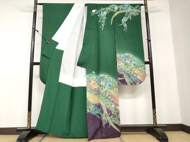 ＊振袖＊ 正絹　吉祥花文　暈し染め　金銀彩 正絹振袖 流水花文 暈し染め 金彩 振袖セット 振袖フルセット