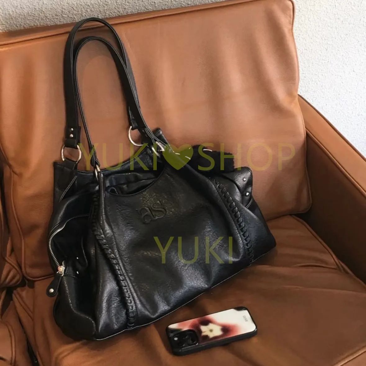 ason ason BONITA BIG BAG 2way バッグ　ブラック L as