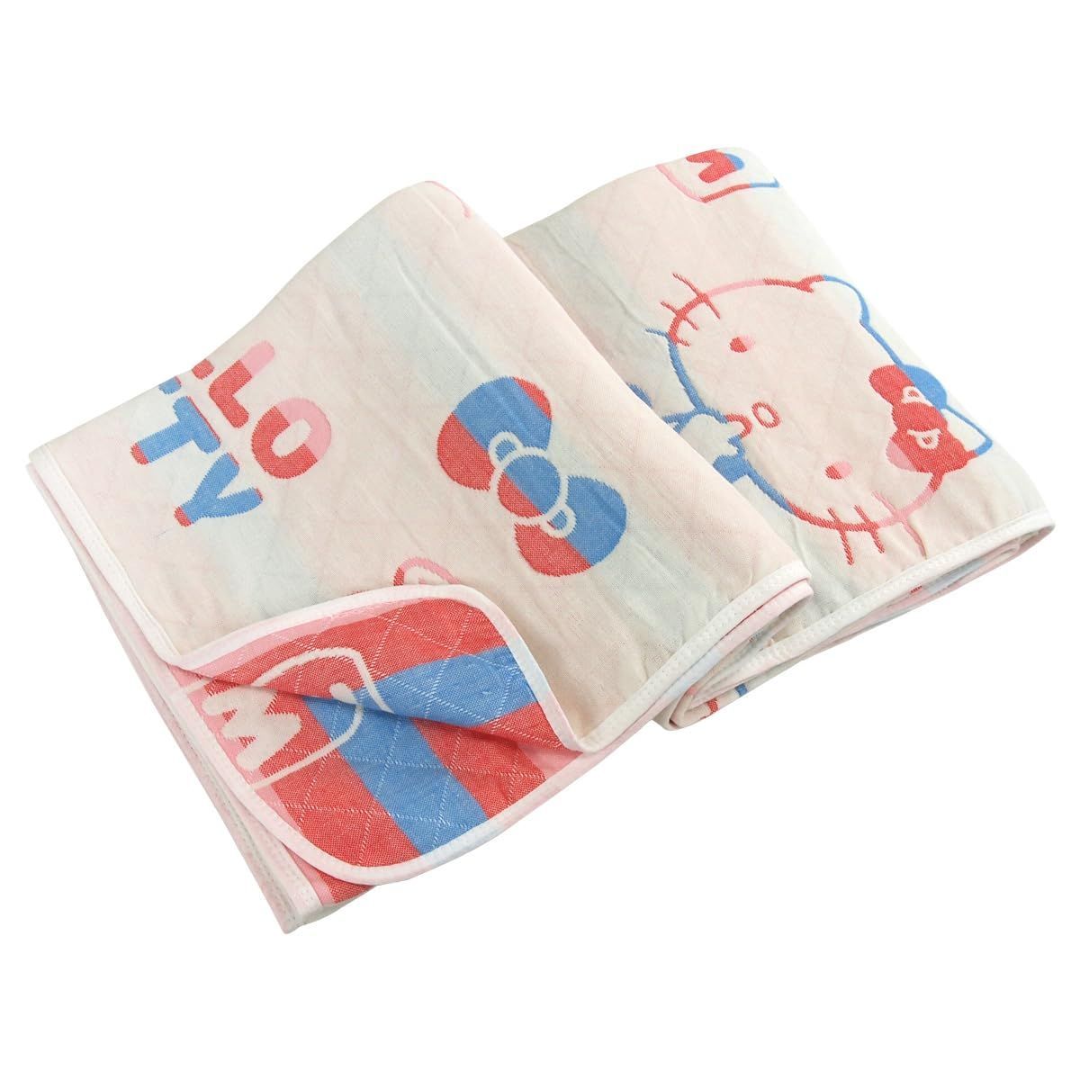 【数量限定】グッズ キティちゃん 肌掛け 夏掛け ブランケット タオルケット 綿混 3重ガーゼ シングル ガーゼケット ハローキティ サンリオ(SANRIO)