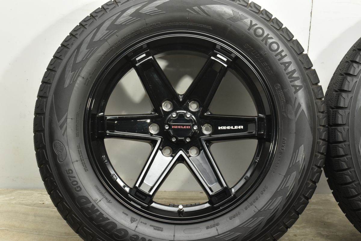 バリ溝 美品】キーラー 18in 8.5J +25 PCD139.7 ヨコハマ アイスガード 
