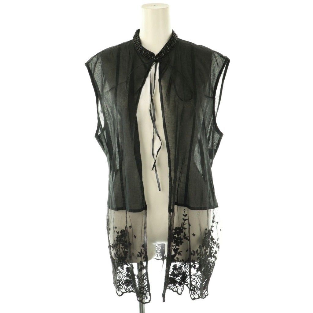 Curensology オーガンジービジューノースリーブブラウス カレン