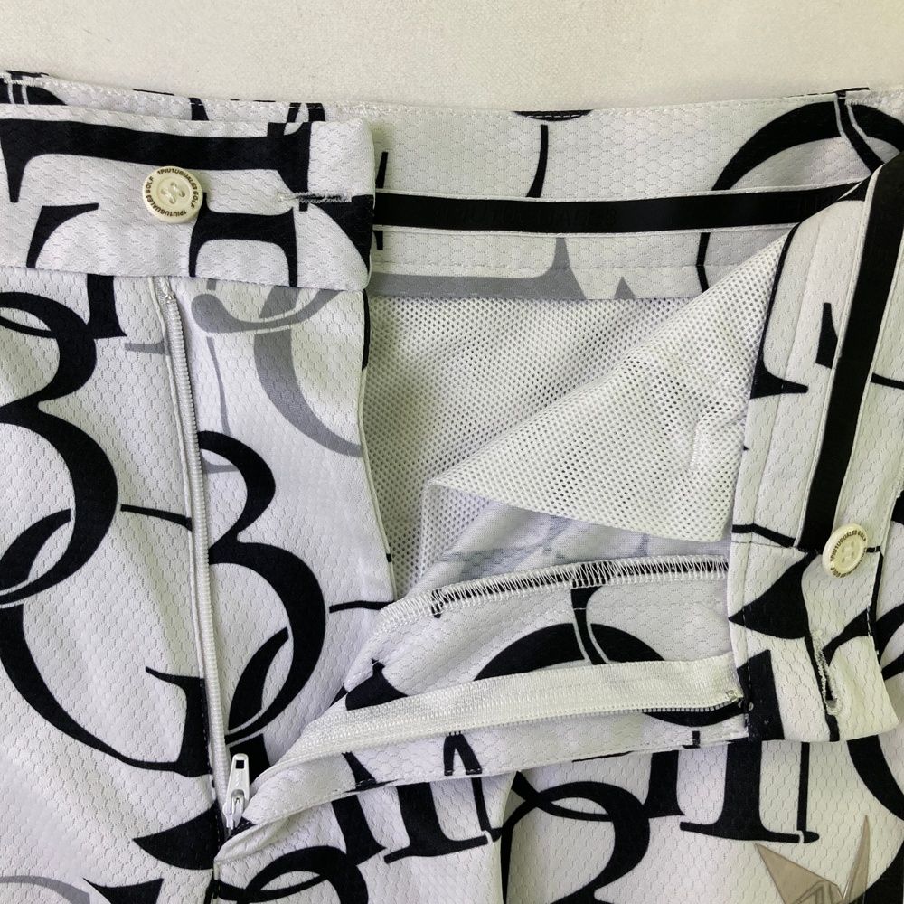 サイズ：4 1PIU1UGUALE3 GOLF ; ストレッチ ハーフパンツ ロゴ総柄