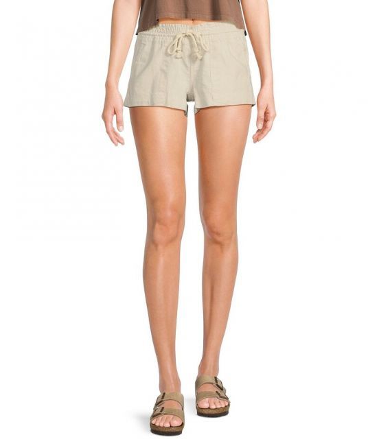 【送料無料】 ロキシー レディース ハーフパンツ・ショーツ ボトムス Oceanside Linen Blend Shorts Stone