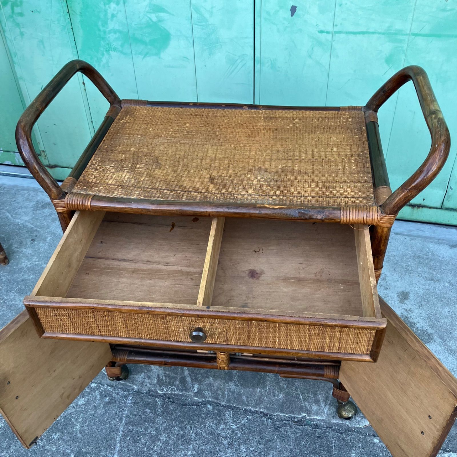 ヴィンテージ ラタンラック 藤家具 ヴィンテージ アーチラタンラック