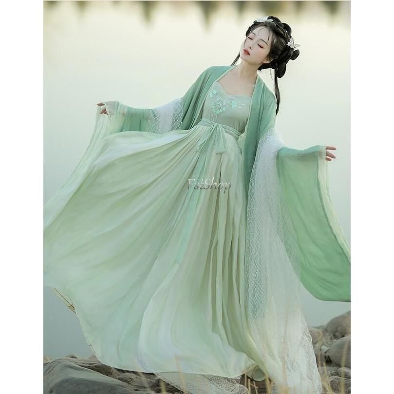 ハロウィン漢服チャイナドレス4点セット仮装 衣装チャイナ風 唐服 古代 中華服 仙女セットアップ古典ダンスウェア中華風レディース大人用コ CS00913BJ