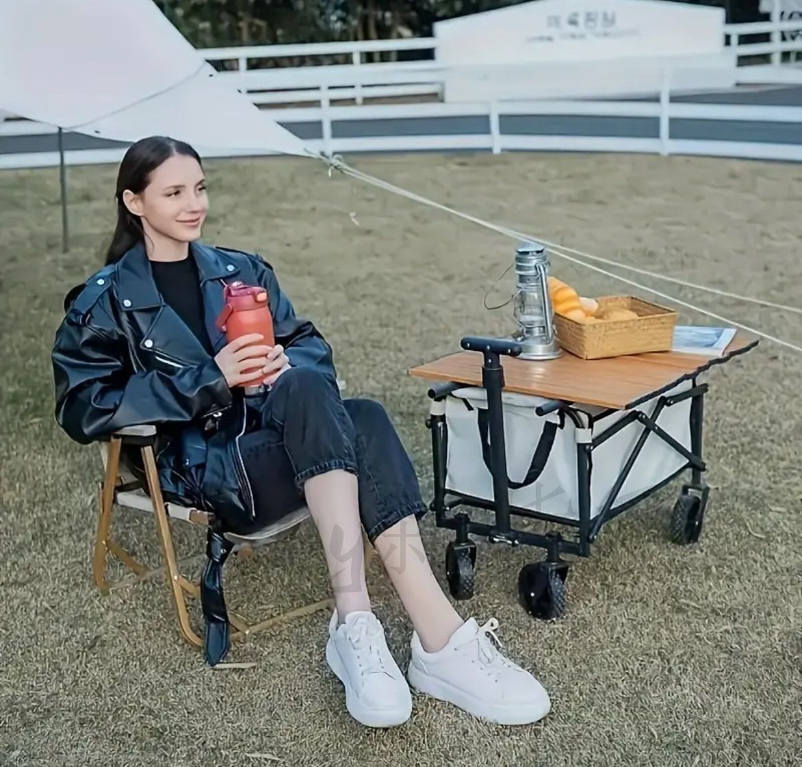 【新品】キャリーカート 屋外用カート トロリー キャンプトロリー、屋外ダイニングトロリー