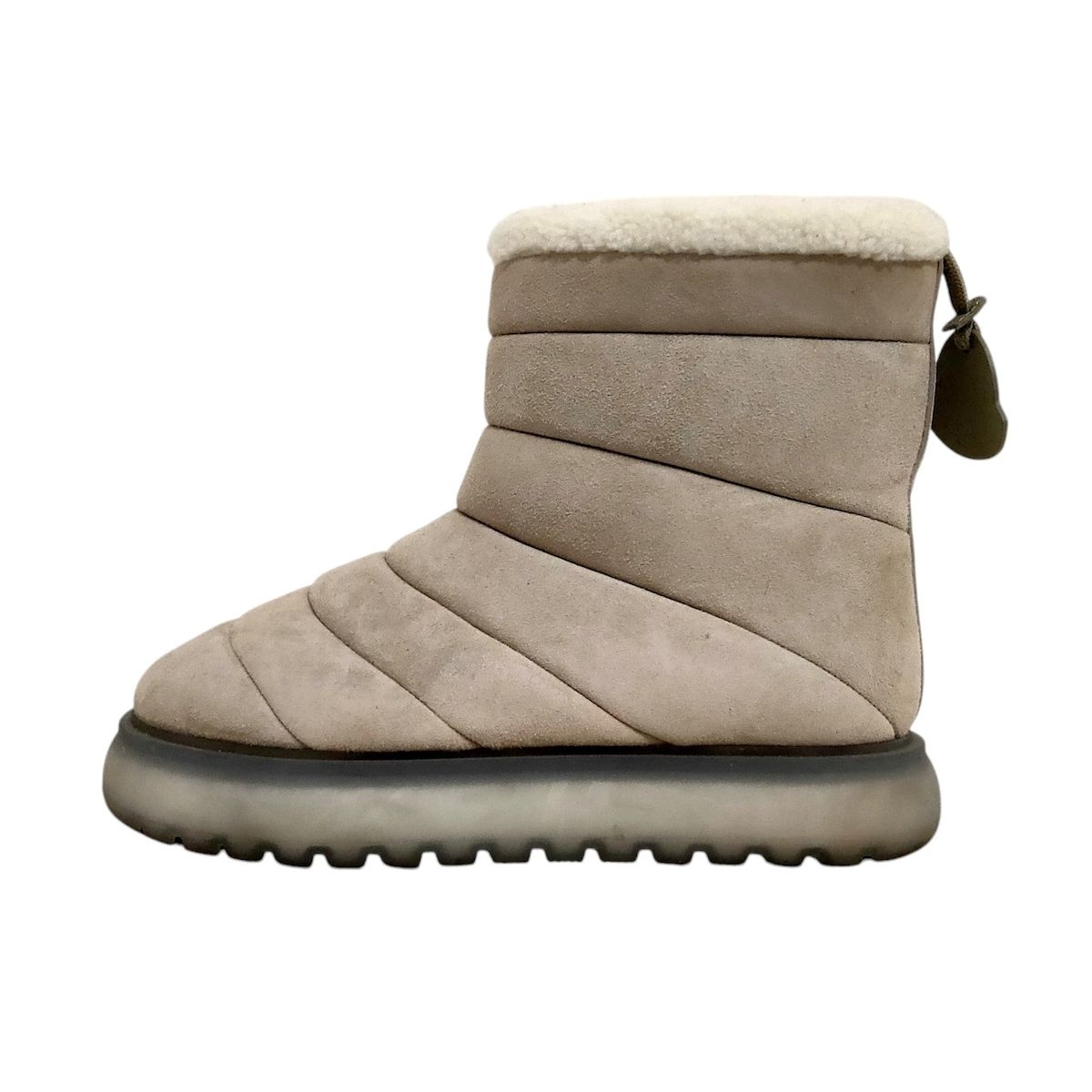 MONCLER モンクレール ショートブーツ 37 レディース HERMOSA ハモサ グレーベージュ ムートン