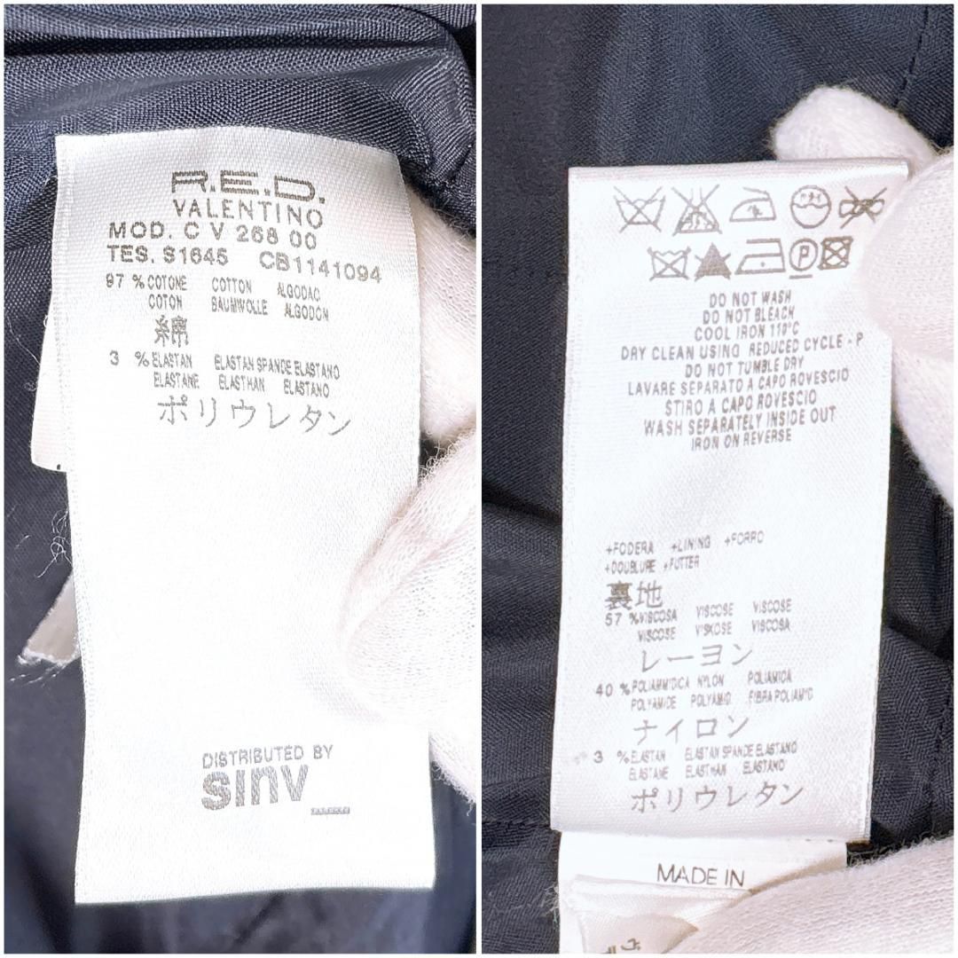 RED VALENTINO ネイビー ノースリーブワンピース 美品】レッド・ヴァレンティノ ノースリーブワンピース 44 無地