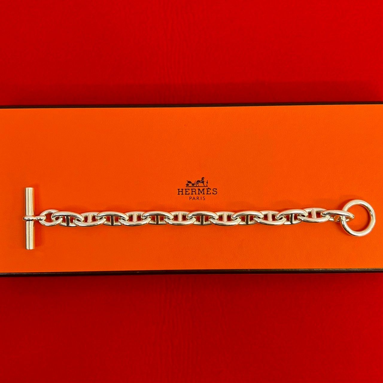 極美品 エルメス　シェーヌダンクル　GM 極 美品 HERMES エルメス シェーヌダンクル GM 13コマ シルバー