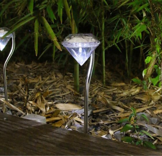 ソーラー ガーデンライト LED ダイヤモンドスティック 【ホワイト】L-029 太陽光 庭灯 防水 庭灯 照明 ランタン 装飾