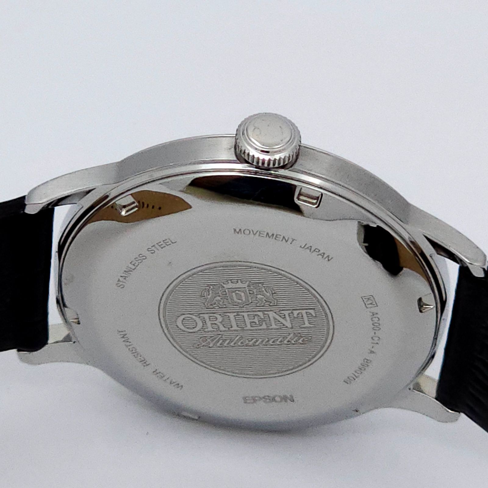 極美品 ORIENT オリエント AC00 ホワイト ブラウン 自動巻き メンズ 