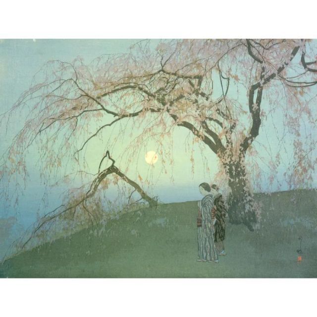 吉田博 雲井櫻 クロス 日本画 洋画家 版画家 インテリア 絵画 風景 時代 デジタルプリント のり無し 塩化ビニル樹脂系壁紙 新商品 壁紙アート -  メルカリ