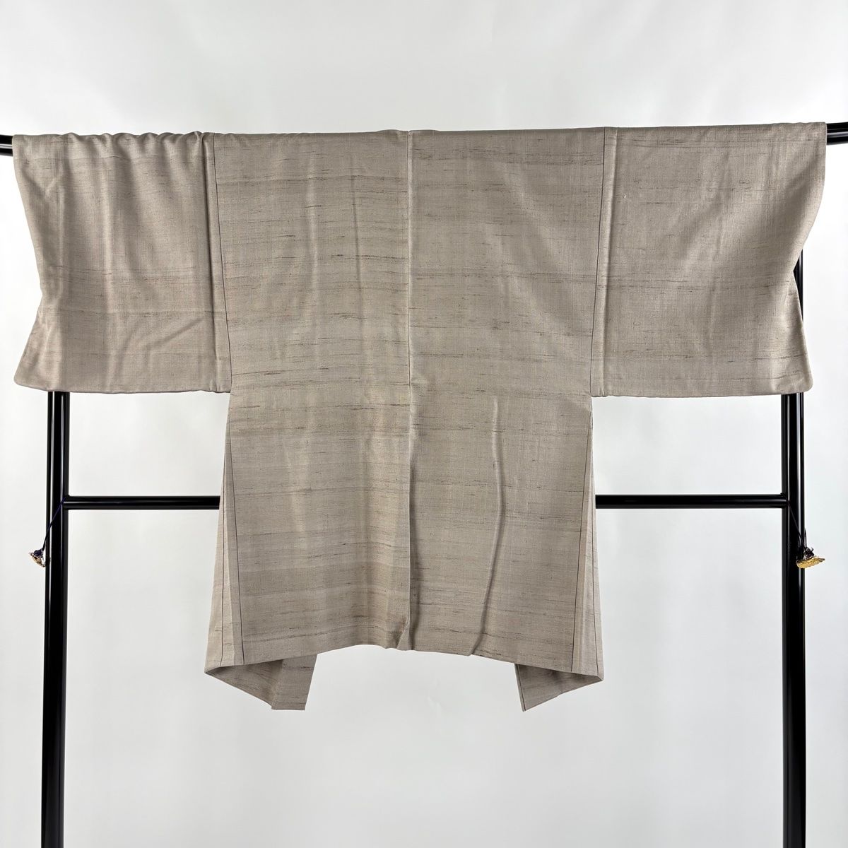男着物 身丈96.5cm 裄丈72cm L 羽織 灰茶 正絹 名品