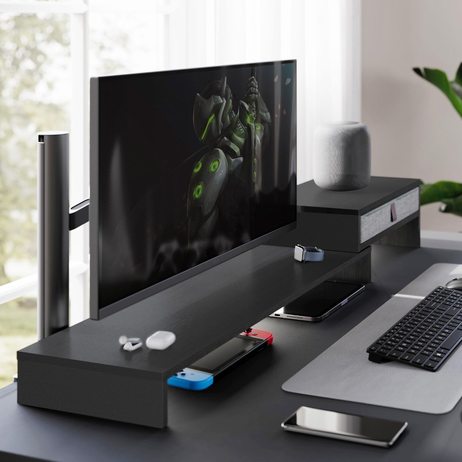 ノートパソコンスタンド モニター台 机上台 モニタースタンド パソコンスタンド モニター台 モニタースタンド 卓上 キーボード収納 パソコン台 パソコンラック 机上ラック PCラック モニターラック 机上 テレビ台 100cm  デスク上置き棚 在宅 デュアルモニター パソコン置き台 テレビ台ちょい足し ノートパソコン収納 高さ調整台 ルンバ基地 コの字 ● |